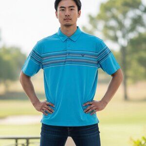 NEW Callaway Polo Shirt Men’s size Large Golf Turquoise short sleeve NWT